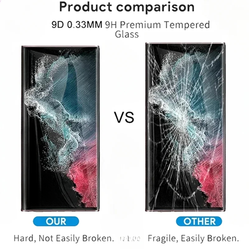 3Pcs Curved Tempered Glass For Samsung Galaxy S25 S23 S21 S24 Ultra S20 Plus Screen Protector For Samsung Note 9 10 20 S10 S9