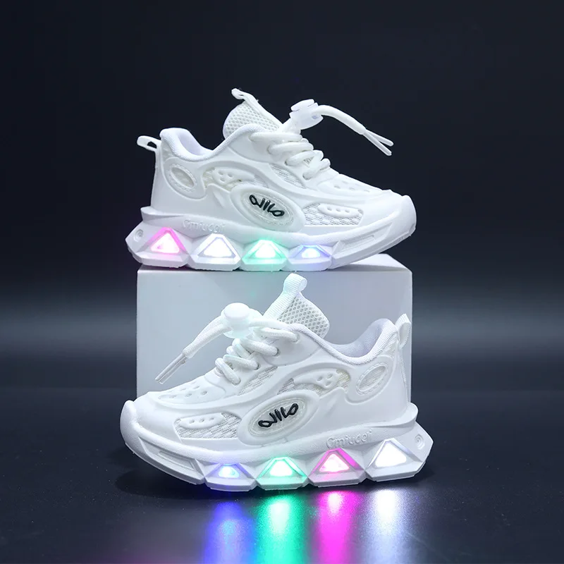 Baby Shoes2023 Frühling Herbst Neue Jungen und Mädchen Leuchten Klobig Sneaker Kleine und Mittlere Kinder Weiche Sohlen baby Schuhe