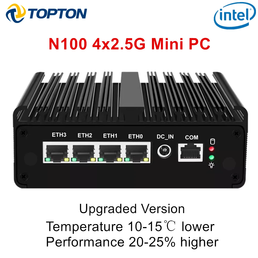Solid Micro Firewall Appliance Intel N100 Lüfterloser Mini-PC 4x i226-V 2,5G N5105 J4125 VPN Soft Router Proxmox pfSense OPNsense