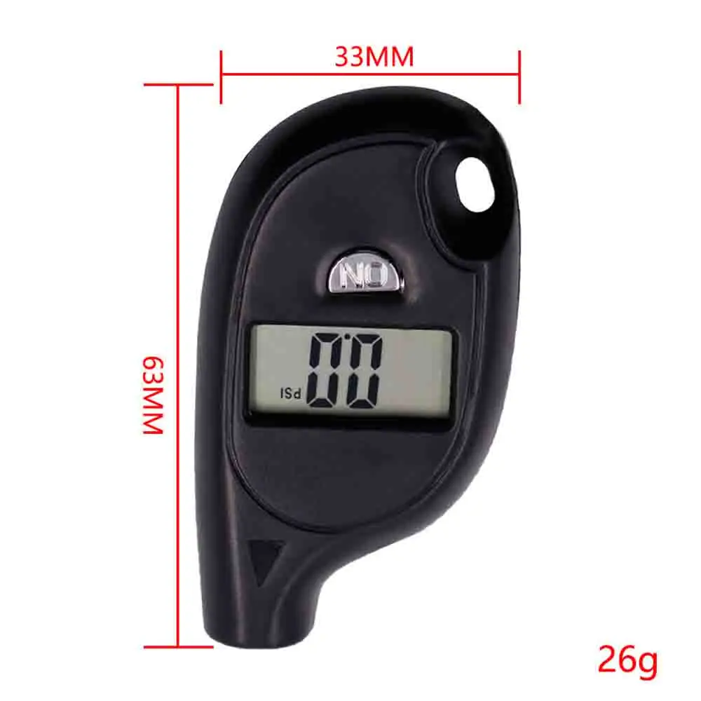 Mini portachiavi stile misuratore per pneumatici display LCD digitale misuratore di pressione dell'aria per pneumatici per auto allarme di sicurezza per pneumatici per auto moto nuovo