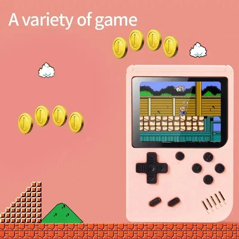 Console de videogame portátil mini portátil retro para crianças, 8 bits, 3,0 ", LCD a cores, jogador do jogo, construído em 500 jogos