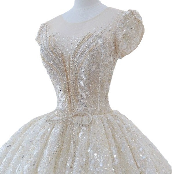 Sterrenhemel Franse trouwjurk 2025 nieuwe bruidstemperament high-end luxe jurk