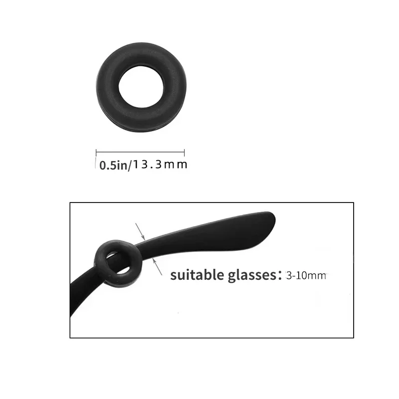 10 pçs antiderrapante silicone aperto de orelha óculos perna orelha gancho rolha suporte fixador acessórios templo ponta óculos titular