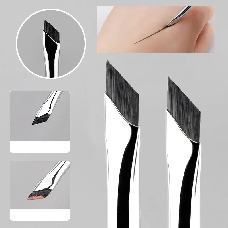 2/5Pc Karsyngirl Lama di aggiornamento Pennello per eyeliner Ultra sottile Pennello per sopracciglia piatto ad angolo fine sotto gli occhi Luogo Pennello per dettagli precisi
