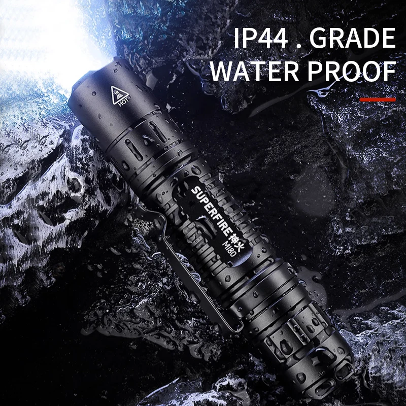 SUPERFIRE MI80-S 15W EDC Powerful Led Flashlight 18650 Battery 1100LM Torch Portable Camping Fishing Lantern Tactical flashlight