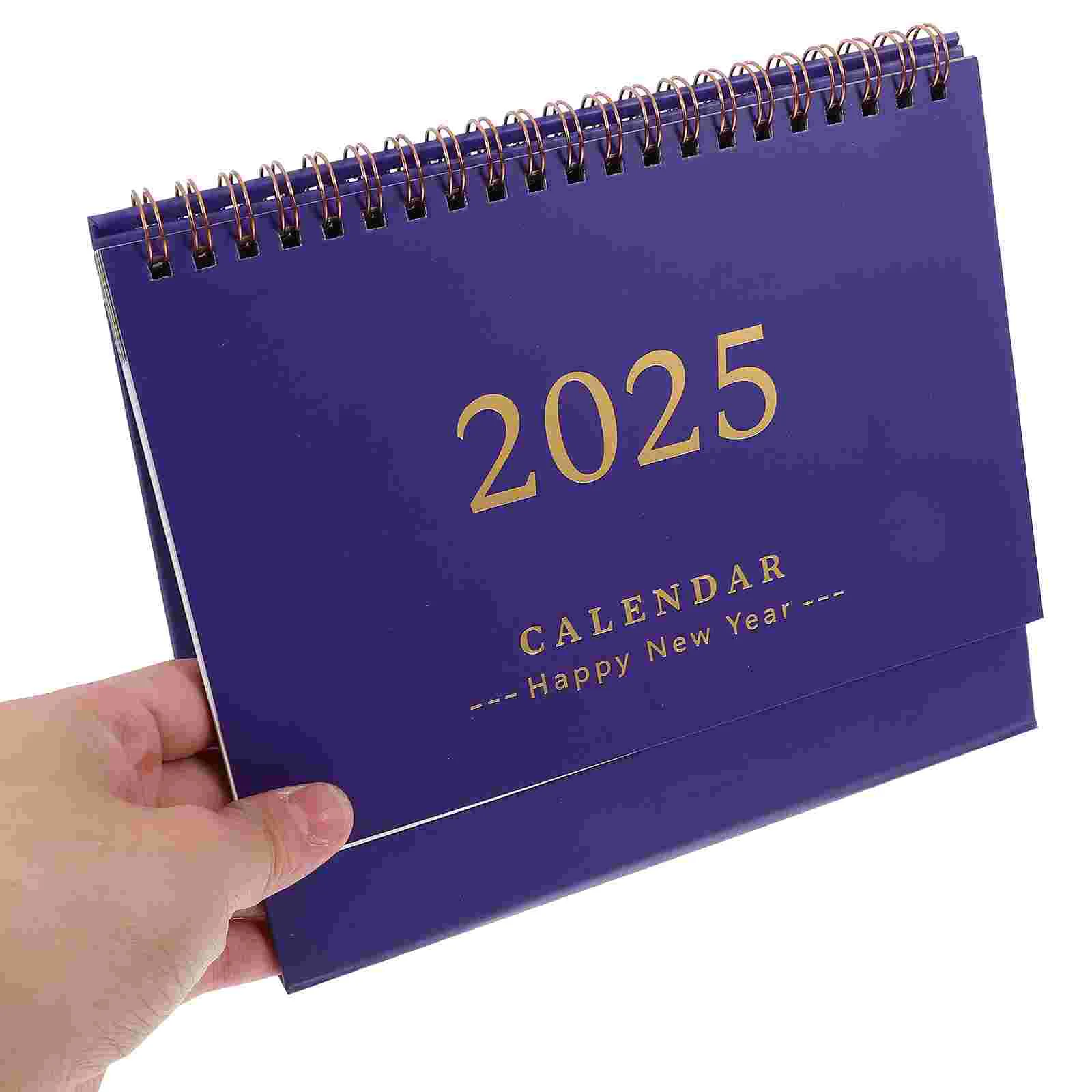 2025 Desk Calendar Decorative Month Small Spiral Digital Clock Mini 2024 Paper Office Table Decorations