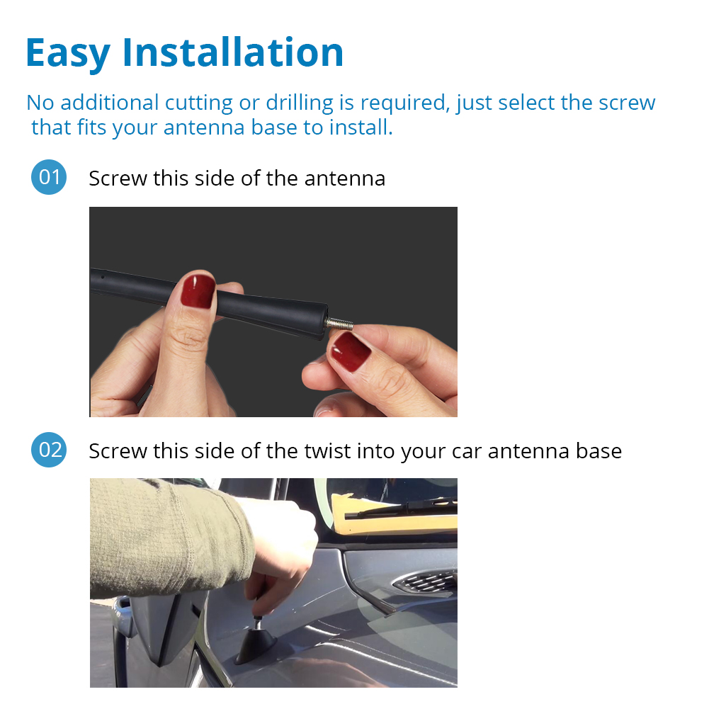 9/11/16 インチ車のルーフマウントマストアンテナユニバーサルステレオラジオ FM AM 信号空中増幅アンテナマストホイップ VW トヨタ