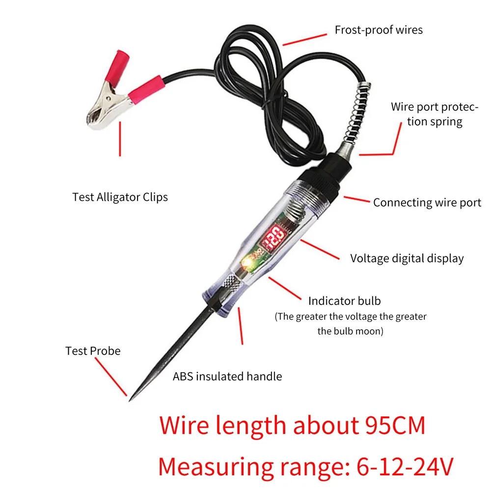 เครื่องทดสอบวงจรไฟฟ้ารถยนต์ DC 3-36V, เครื่องทดสอบวงจรไฟฟ้ารถบรรทุกเครื่องมือวินิจฉัยปากกาวัดหลอดไฟรถยนต์