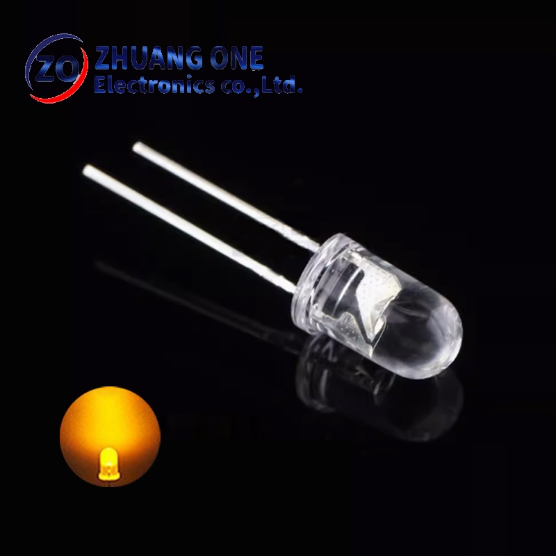 คุณภาพสูง LED โปร่งใสรอบ5มม.Super Bright Clear สีเขียวสีแดงสีขาวสีเหลืองสีฟ้าหลอดไฟ LED Emitting ไดโอด