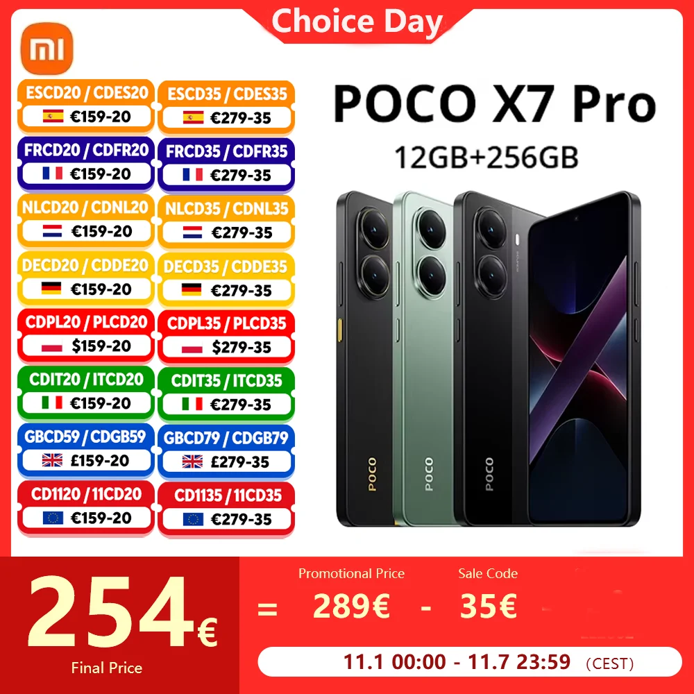 【Marca +】POCO X7 Pro Smartphone Dimensity 8400-Ultra 6000mAh 90W HyperCharge Pantalla AMOLED de 6,67" NFC Xiaomi HyperOS 2