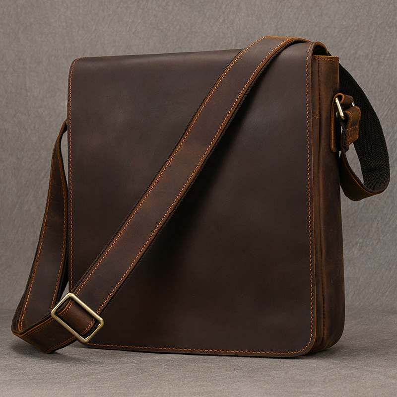 Hohe Qualität männer Leder Schulter Tasche Aus Echtem Leder Umhängetaschen Für Männliche Messenger Taschen Vintage Sling Taschen Mann Taschen 2024