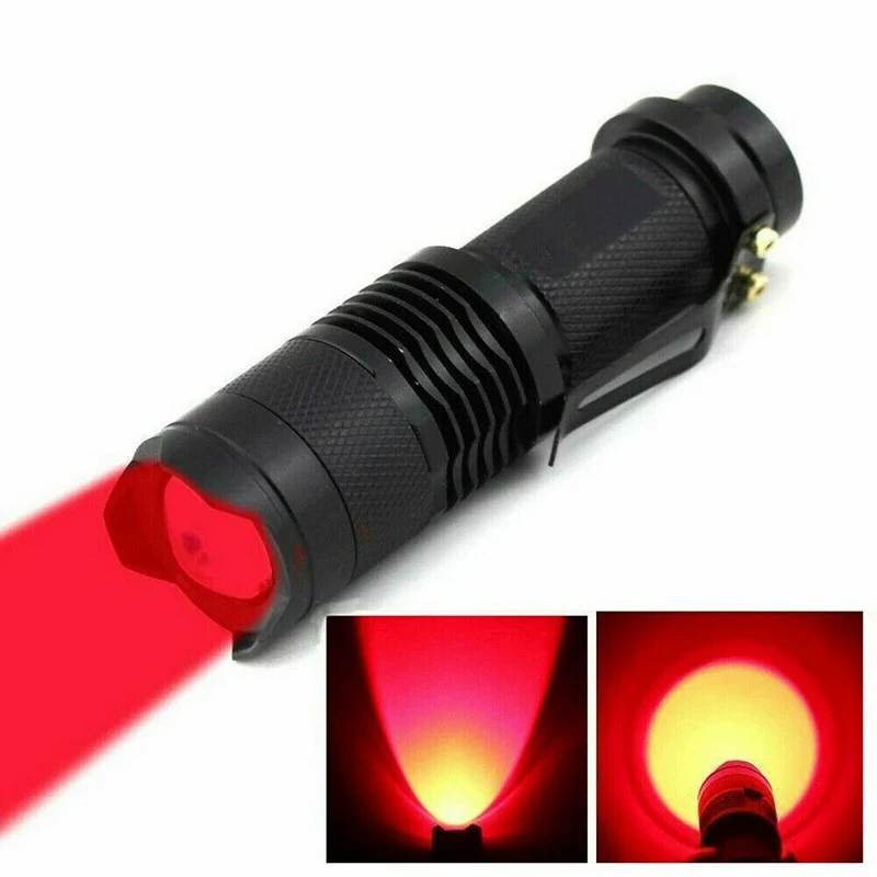 F3 Red Beam Light Flashlight LED 670nM edc Torch Lamp Lantern Against Deteriorating Eyesight Red Flashlight Xmas Halloween Gifts