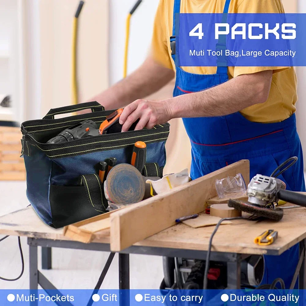 Multi-Function Tool Bag 1680D Oxford Cloth Electrician Bag Multi-Pocket Waterproof Anti-Fall Storage Bag
