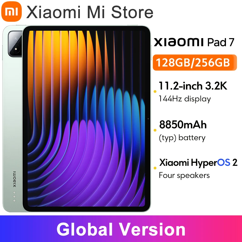 Versão global xiaomi pad 7 mi tablet 11.2 "3.2k 144hz display adreno gpu 45w turbo carga 8850mah snapdragon 7 + gen 3