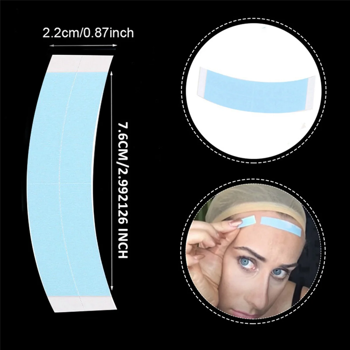 A71P 72Pc 슈퍼 강한 듀오 가발 더블 테이프 슬리 팅 라인 양면 접착 확장 헤어 스트립 Toupees/레이스 가발