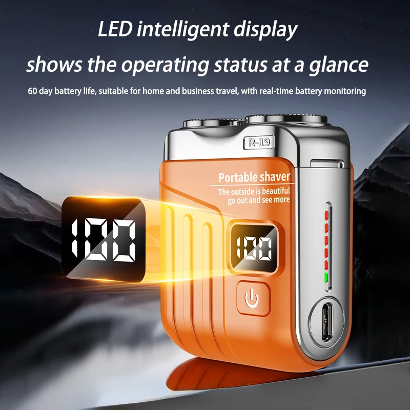Xiaomi เครื่องโกนหนวดไฟฟ้าอัจฉริยะ Mini Dual Blade Digital Display เครื่องโกนหนวดแบบชาร์จไฟได้เครื่องโกนหนวดรถยนต์ในครัวเรือนที่มีประสิทธิภาพเครื่องโกนหนวดของขวัญผู้ชาย