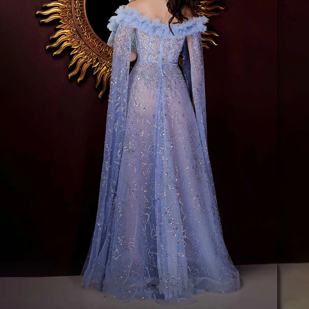 Customize A-Line Illusion Satin Prom Evening Gown Off-Shoulder Ruffles Strapless Embroidered Sequined Vestido de Fiesta