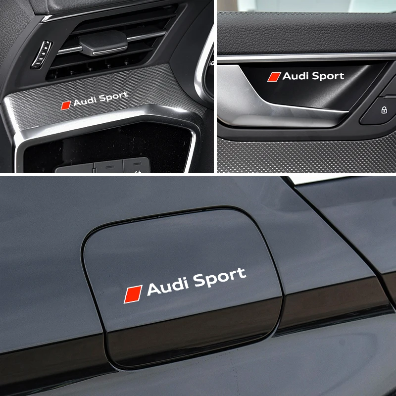 Car logo Interior Sticker Central control Decals Emblem Badge for audi SPORT A1 A3 A4 A5 A6 A7 Q3 Q5 Q7 RS3 RS4 RS5 S3 S4 S5 S7