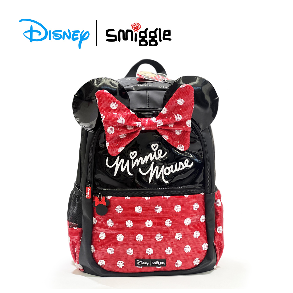 Disney Smiggle-mochila escolar para mujer, morral con ruedas de Minnie, Mickey, morral para niños, bolsa para carros de 3 a 16 años, superventas