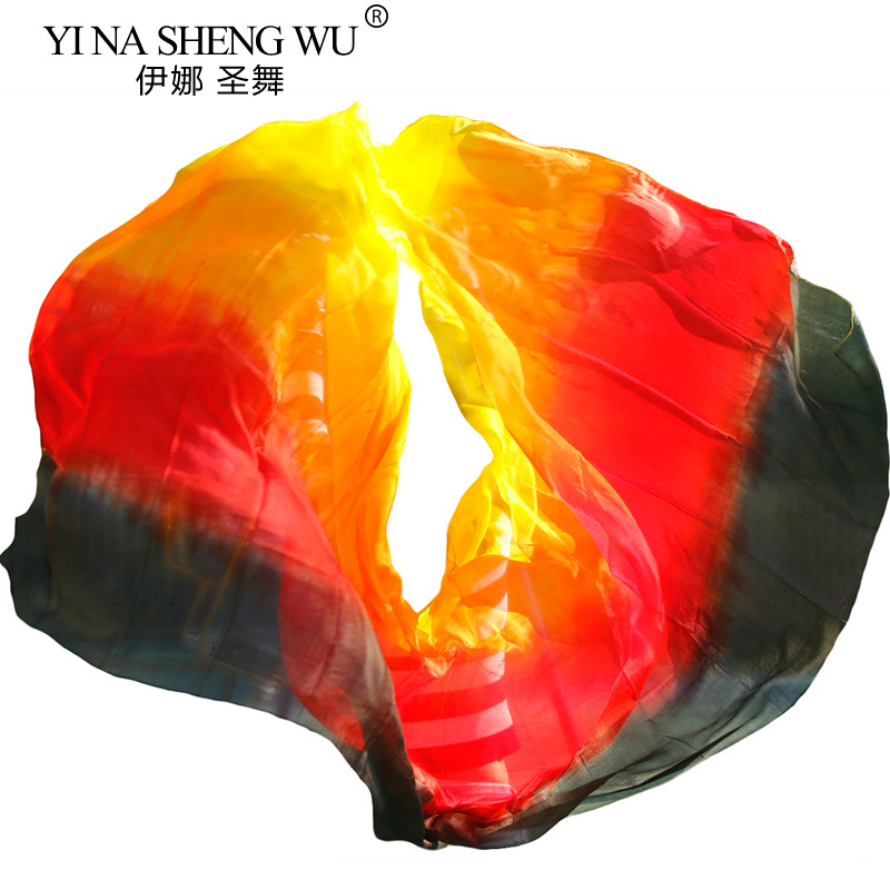 Платок для танца живота, из 100% натурального шелка, градиентный