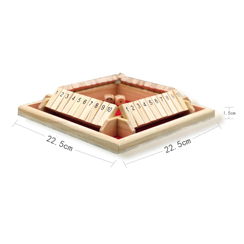 Arithmetik-Würfel, Brettspiel, vierseitig, Flip-Kartenspiele, Box, Würfel, Spielzeug, Holzklappen, Würfel, 4 Spieler, Party, Zahlen, Spiel, Brettspiele