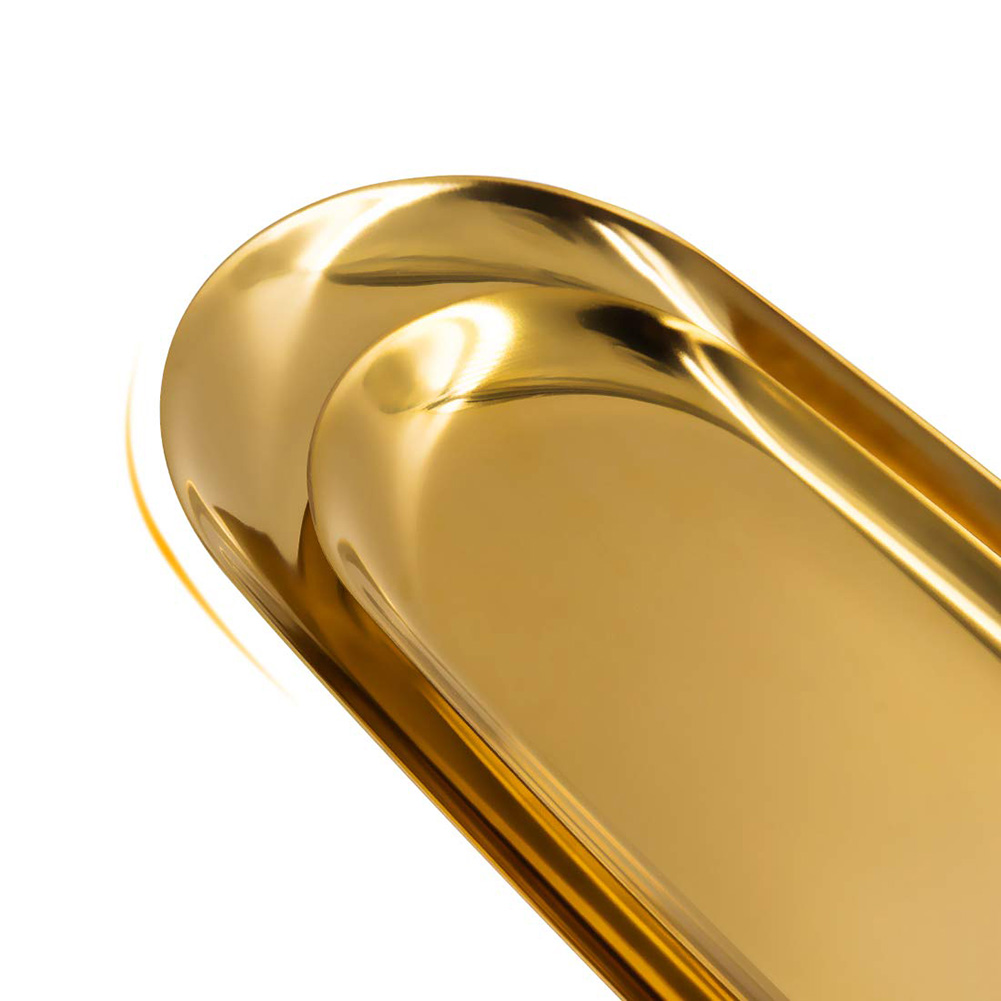 1 pz vassoio in acciaio inossidabile decorazione vassoio portaoggetti orecchini vassoio smistamento multi formato bagno camera da letto accessorio di stoccaggio a prova di ruggine