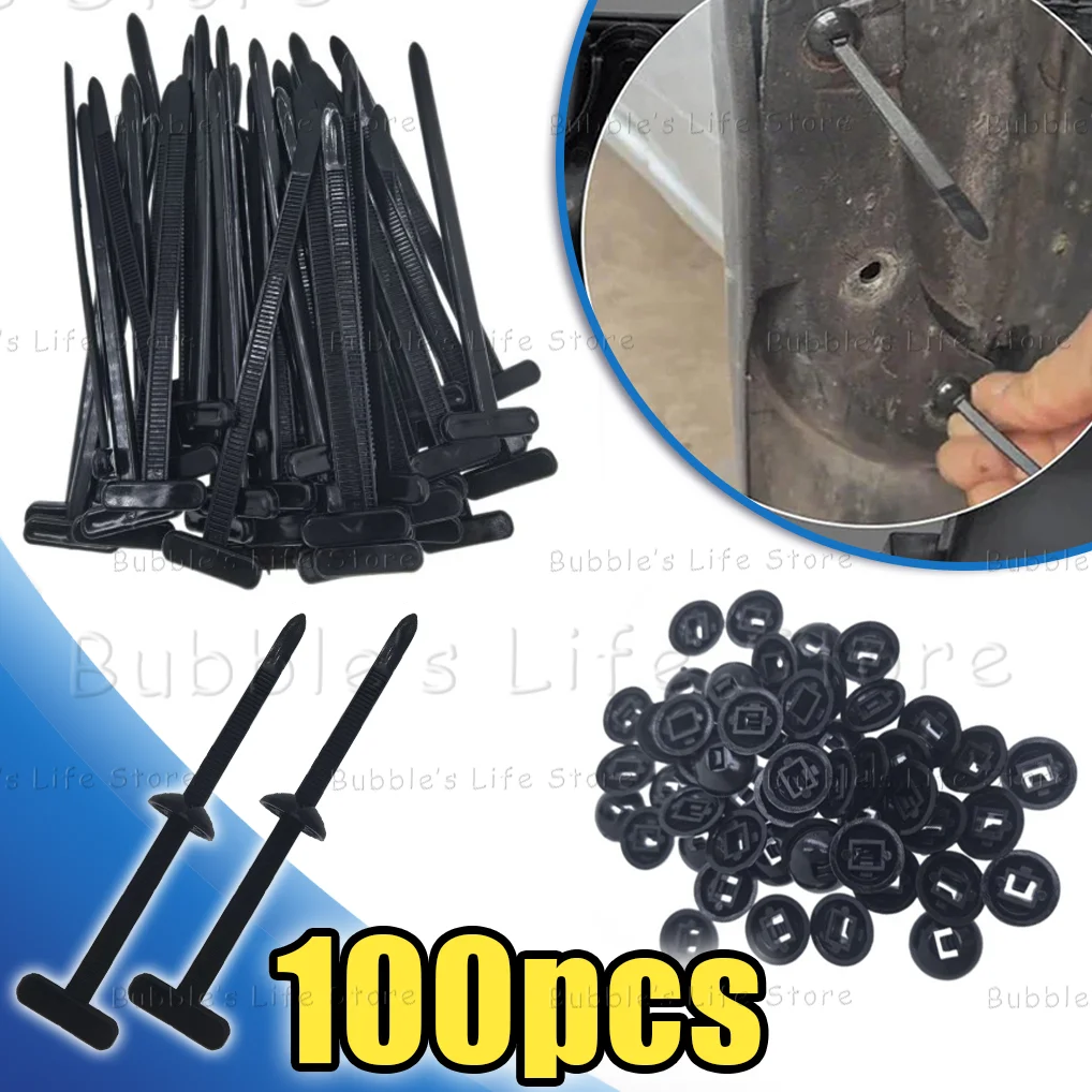 100/50/20pcs Car Nylon Tie Wrap Cable Fixed Fastener Clips Car Hose Fastening Zip Strap Self-Locking Reusable Nylon Cable Ties