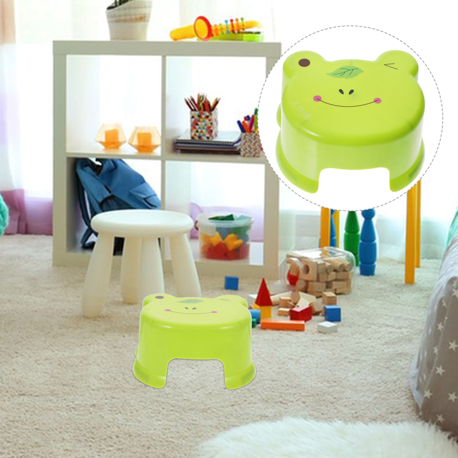   Sgabello antiscivolo per bambini Step Sedie da bagno per bambini Piede per WC Poggiapiedi per cartoni animati Piccolo