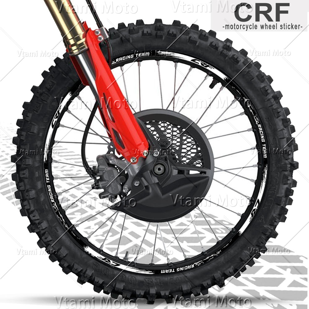 Reflective Motorcycle Wheel Sticker Motocross Rim Stripe Decals For CRF450R CRF300L CRF250R CRF400RX CRF125 CRF150