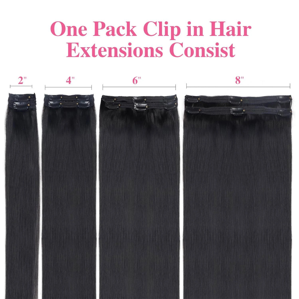 Clip droit dans les Extensions de cheveux cheveux humains brésilien Remy naturel pleine tête sans couture pince de cheveux humains dans les Extensions pour les femmes