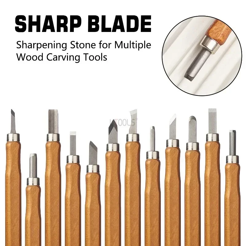 Wood Carving Sharpener Multi Grooves Grindstone Carpentry Carving Chisel Polishing Specific Whetstone 1000 Grit Sharpening Stone