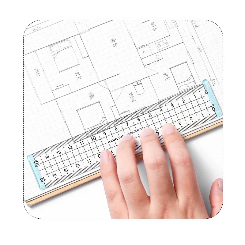 Kokuyo Campus Easy 15cm righello bilancia a doppio lato acrilico trasparente dritto regola materiale scolastico per ufficio A7272