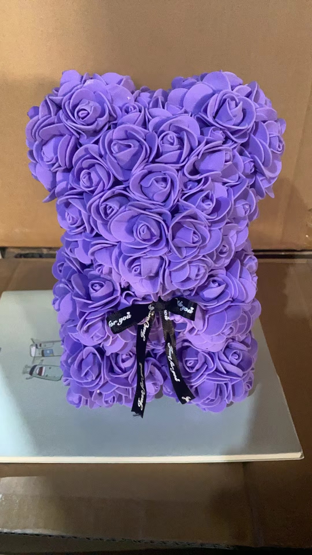 Rose bear teddy bear, 25cm flower bear teddy bear, Valentine's Day Gift, Christmas gift, birthday gift, party gift