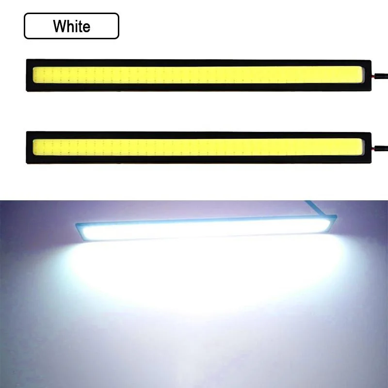 10 Stuks 17Cm Led Drl Waterdicht Rijden Dagrijverlichting Strip 12V Cob Led Auto Aluminium Strepen Verlichting