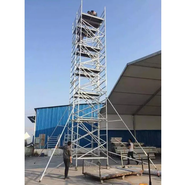 Torre per impalcature mobile in alluminio da 6 m 8 m 10 m 12 m con piattaforma