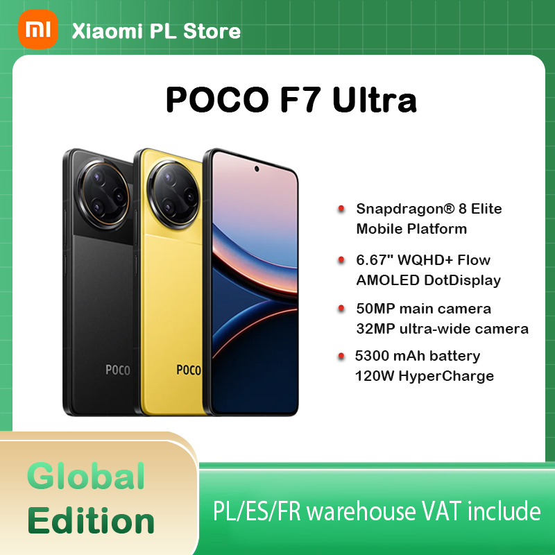 Versión Global POCO F7 Ultra 5G Smartphone NFC 256GB 512GB 2K 120Hz Pantalla AMOLED de flujo insignia Snapdragon ®   8 Elite NFC 5300mah