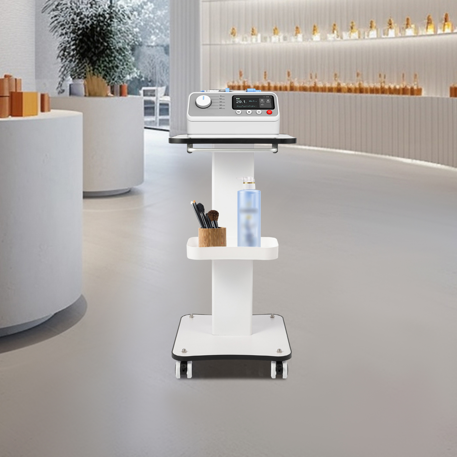 Bianco 34*38*69 cm Legno Metallo Salone di bellezza Carrello Carrello Parrucchiere Utensili Barbiere medico Negozi Ospedali Cliniche Spas Labs