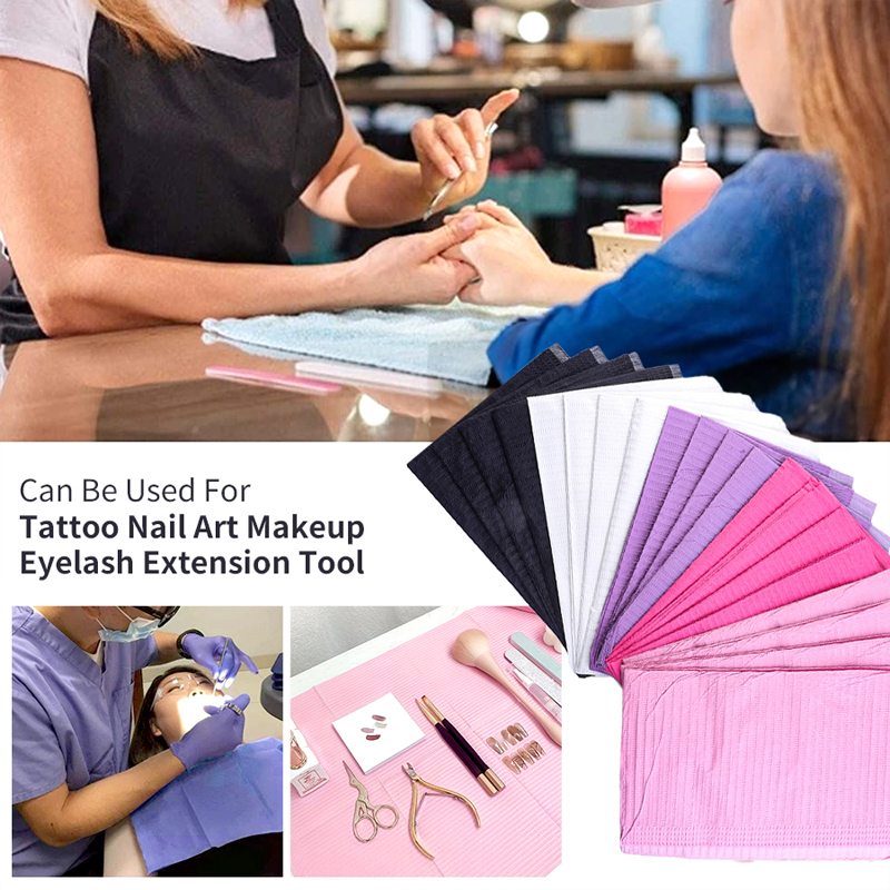 20/50 ชิ้น Disposable Eyelash Clean Pad Mat Tattoo ผ้าเช็ดทําความสะอาดตาราง Pad กันน้ํากระดาษทางการแพทย์ทันตกรรม Bibs ผ้าเครื่องมือ
