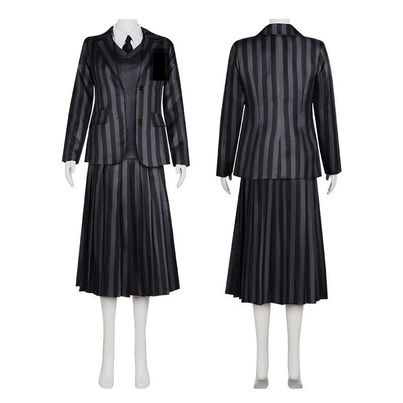 Fsia de Cosplay da Wednesday Adams, Conjunto de orme Escolar, Fsia de Personagem Principal Fena, Coleção de I...