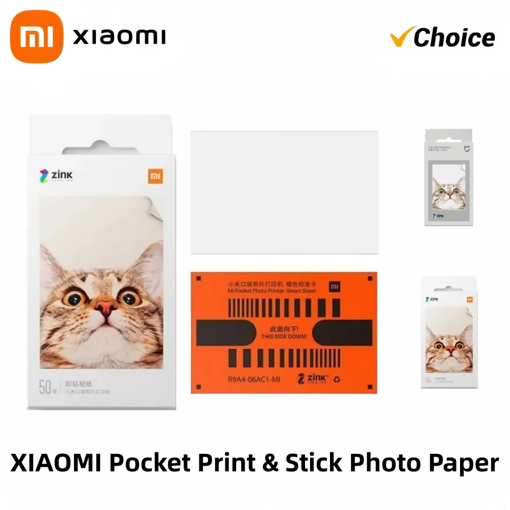 Original Xiaomi ZINK imprimante de poche papier auto-adhésif Photo impression 50 pièces feuilles Xiaomi 3 pouces Mini imprimante Photo de poche