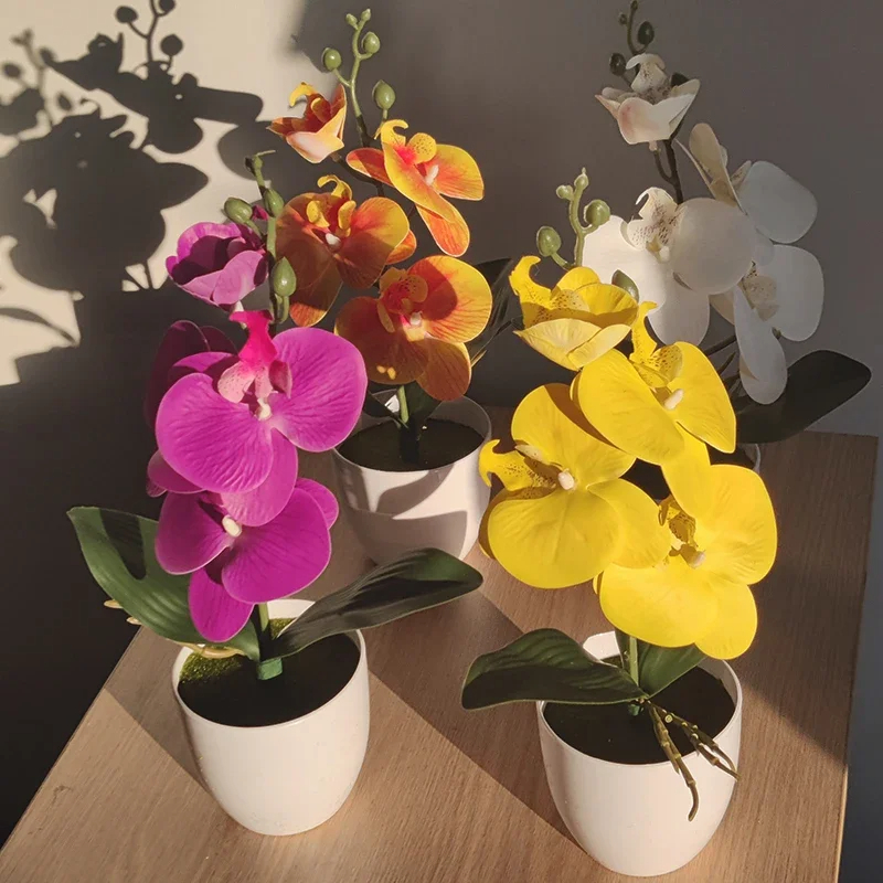 Bonsai simulato farfalla orchidea pianta artificiale in vaso scrivania tavolo da pranzo home office vaso matrimonio decorazione della stanza di casa regalo