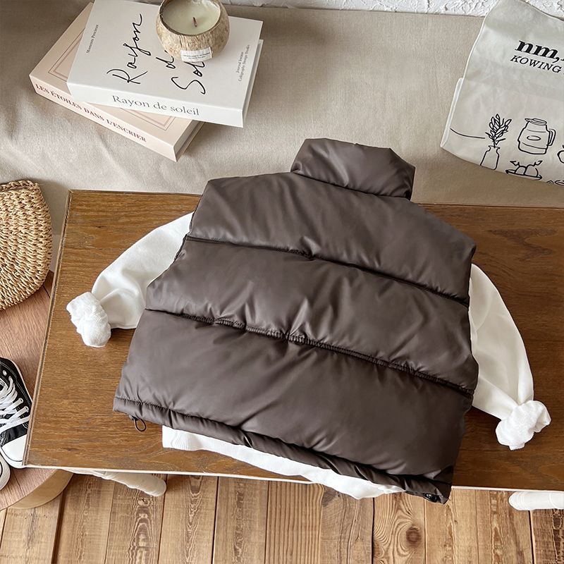 Chaleco de algodón de plumón para niños y niñas, camiseta sin mangas para exteriores, abrigo grueso para adolescentes, otoño e invierno, nuevo