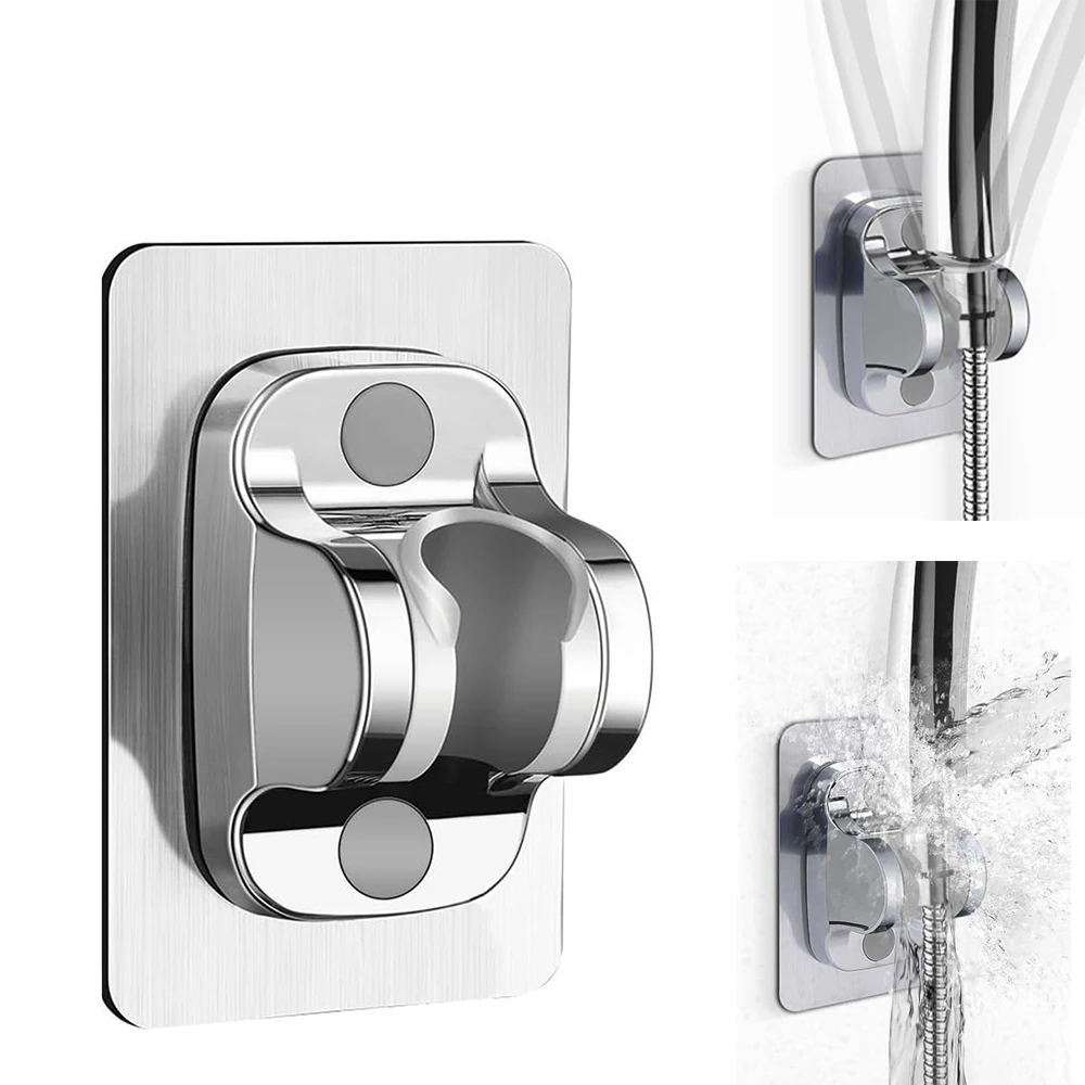 1PC Wall Mount Strong กาวหัวฝักบัว ABS กันน้ําปรับห้องน้ํา Bracket ติดตั้งง่ายฐาน