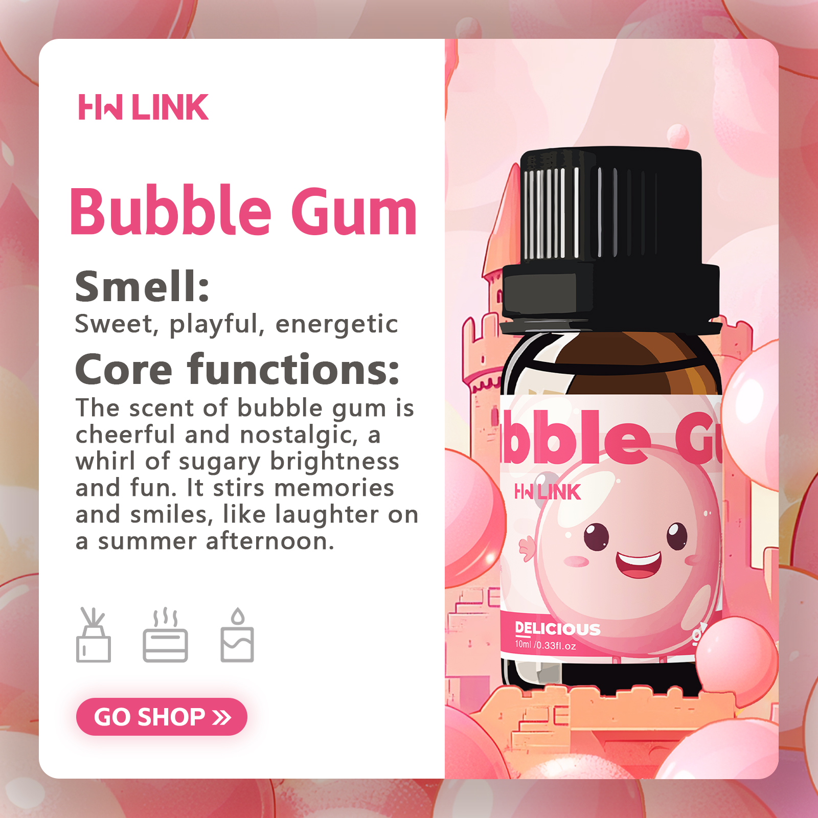 10 ml Kaugummi, ätherische Öle, Parfüme, Hautpflege, Körperöl, Kerzenherstellung, Aromatherapie, Luftbefeuchter, Geschenke, Auto-Lufterfrischer