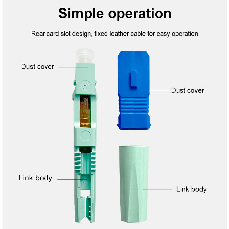 ONTi Novo SC APC SM Conector de fibra óptica monomodo Ferramenta FTTH Ferramenta de conector frio SC UPC Conector rápido de fibra óptica