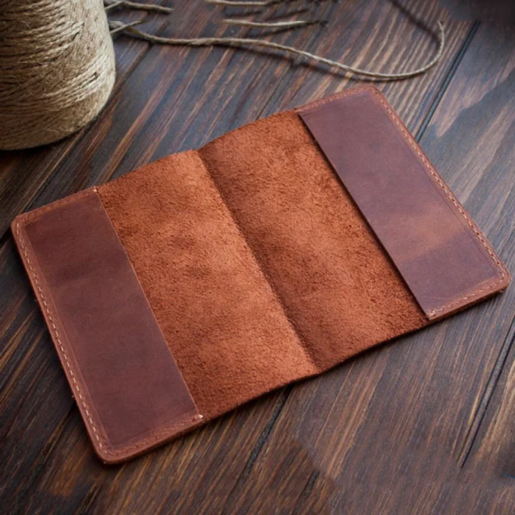 personalizada Crazy Horse funda para pasaporte mexicano para hombre, estuche para pasaporte genuino personalizado, de negocios, para familia