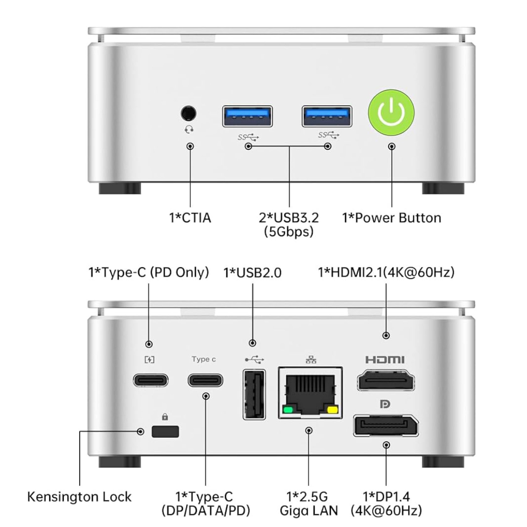 GMKtec G10 Mini PC AMD Ryzen 5 3500U (Beats N150/N97) 2.5GbE NIC LAN Desktop Mini Computers WiFi 5, Type-C, Triple 4K Display