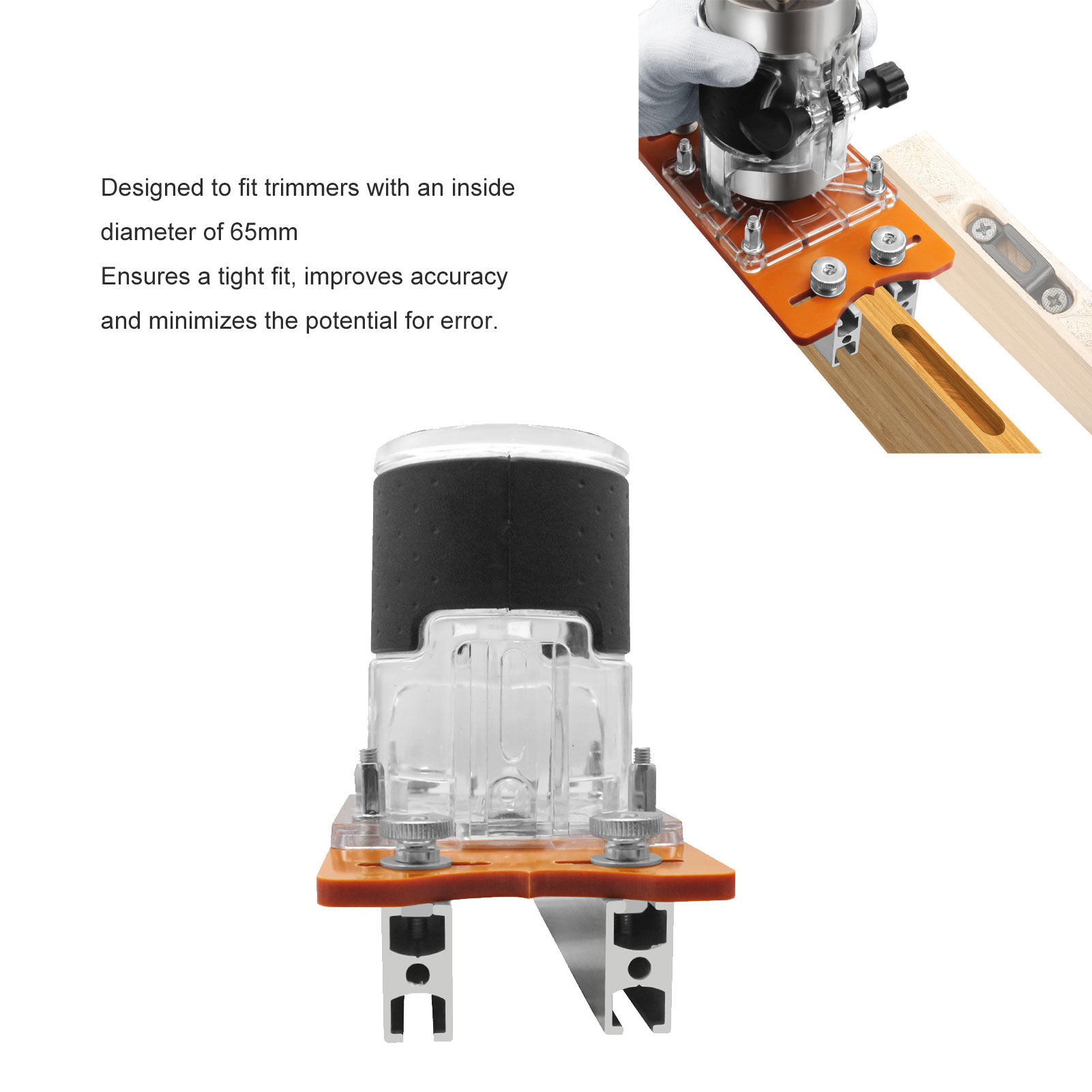 Support de fente de routeur, Base de routeur en bois à fente précise, conception 2 en 1, épaisseurs de planche adaptables de 0 à 5cm pour le chanfreinage