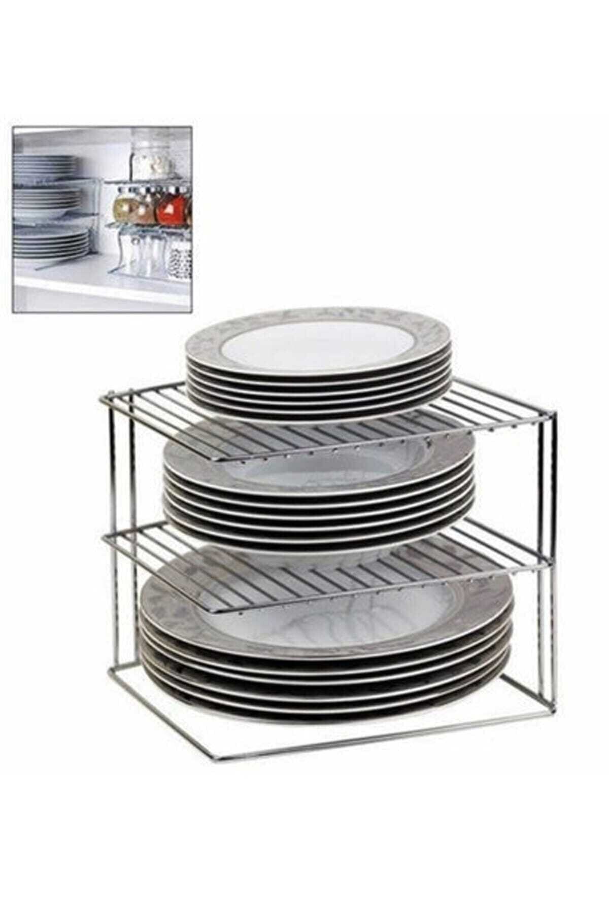 Rak Piring 3 Lapis Baja Tahan Karat Rak Piring Dapur Pengatur Peniris Penyimpanan Rak Piring Pengering Mangkuk Pisau Garpu