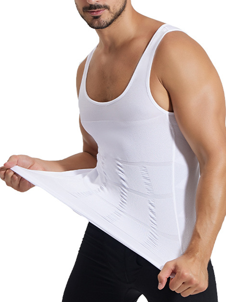 Herren Abnehmen Body Shaper Brust Kompression Shirts Bauch-steuer Shapewear Bauch Bauch Trimmer Weste Gym Taille Trainer Korsett